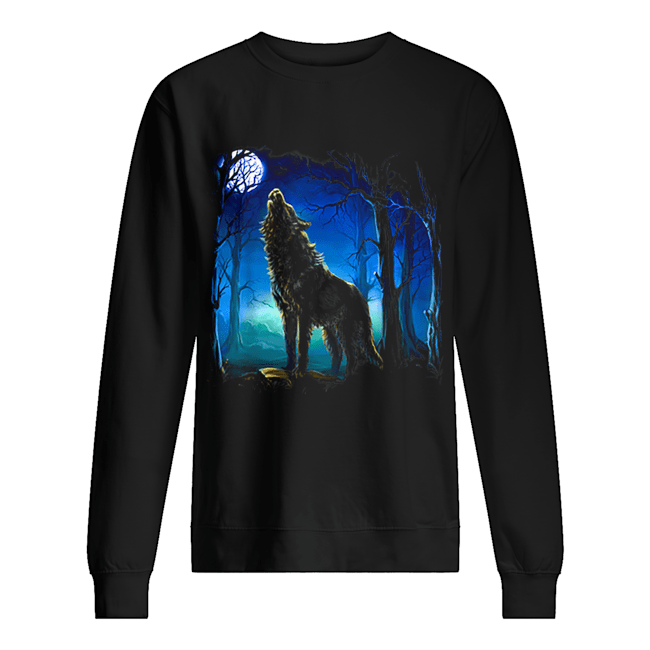 Wolf galaxy Moon Unisex Sweatshirt