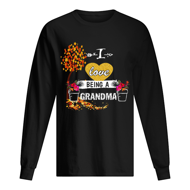 Women I Love Being A Grandma Floral T-Shirt Long Sleeved T-shirt 