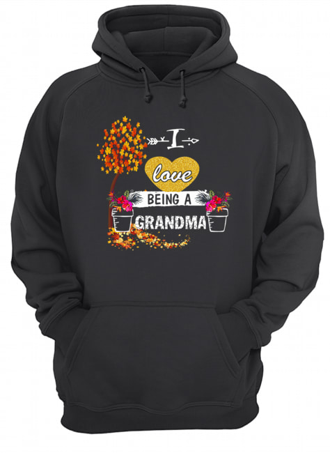 Women I Love Being A Grandma Floral T-Shirt Unisex Hoodie
