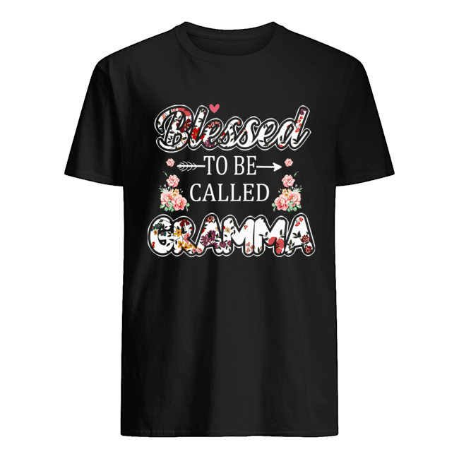 Women Mom Blessed To Be Called Gramma Flower T-Shirt