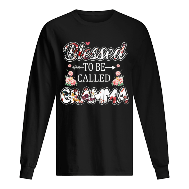 Women Mom Blessed To Be Called Gramma Flower T-Shirt Long Sleeved T-shirt 