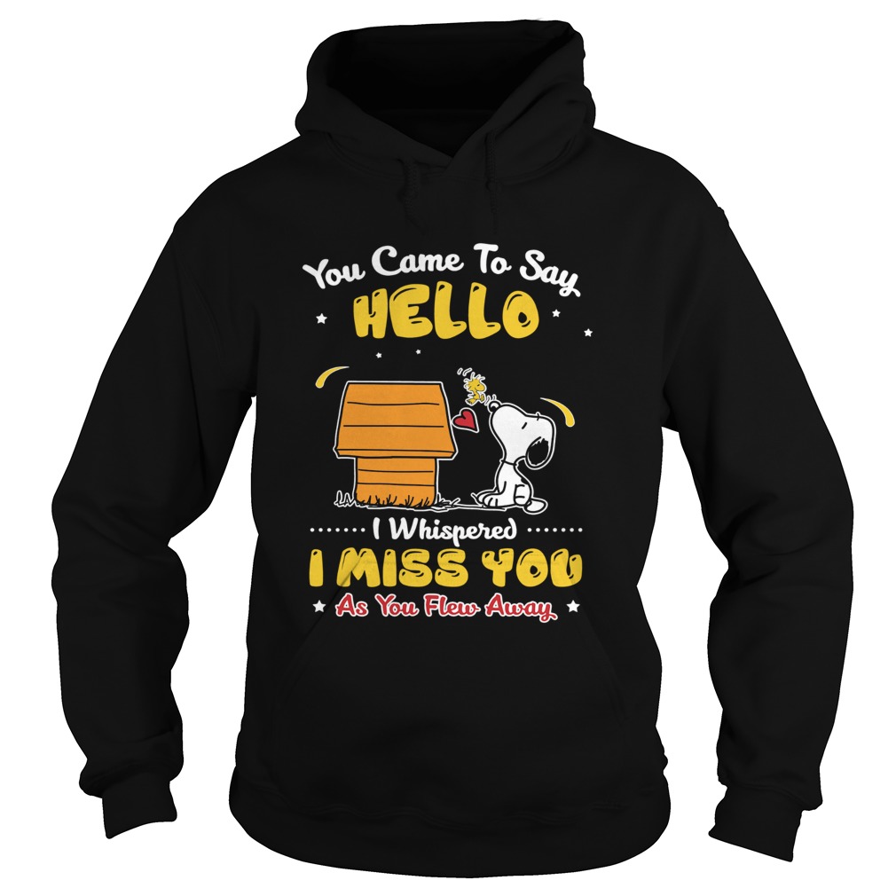 You came to say hello I miss you as you Flew away Snoopy Woodstock Hoodie