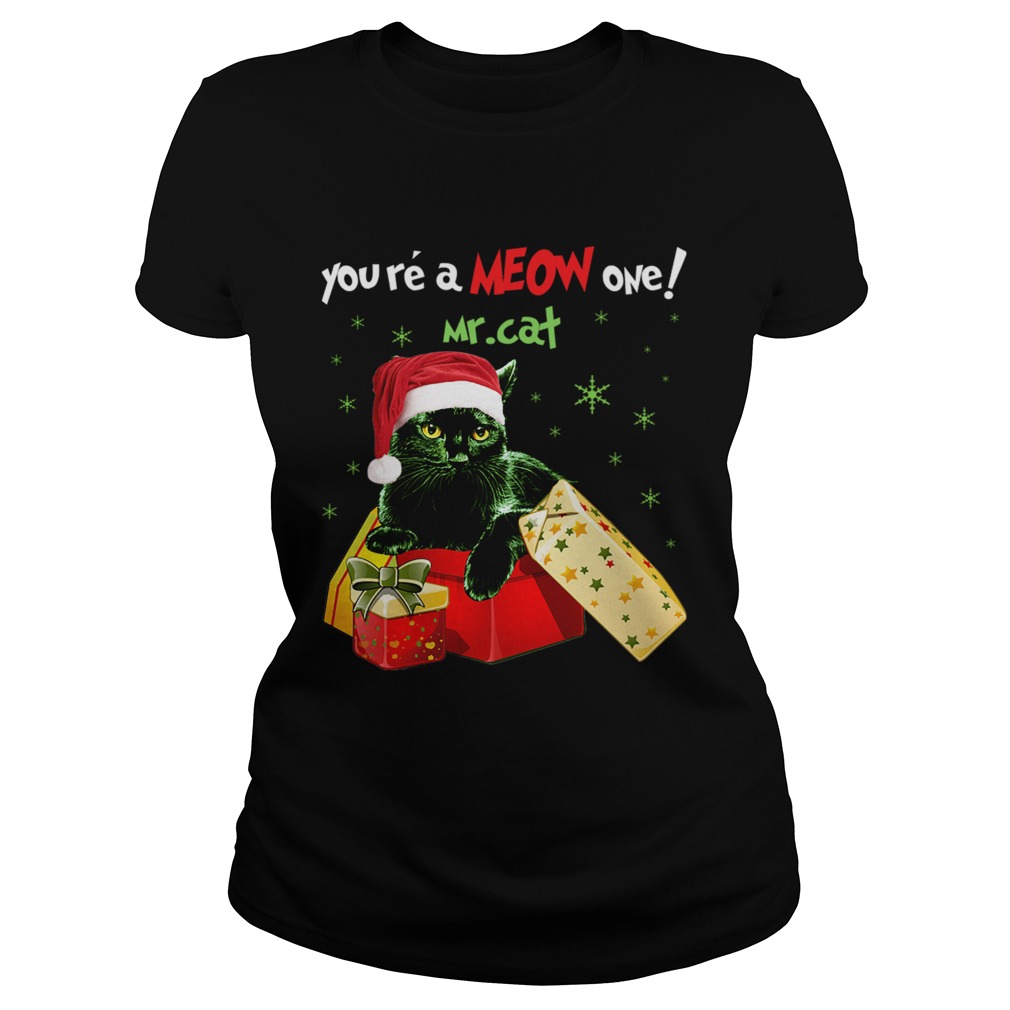 Youre A MEOW One Mr Cat Christmas Holiday Funny TShirt Classic Ladies