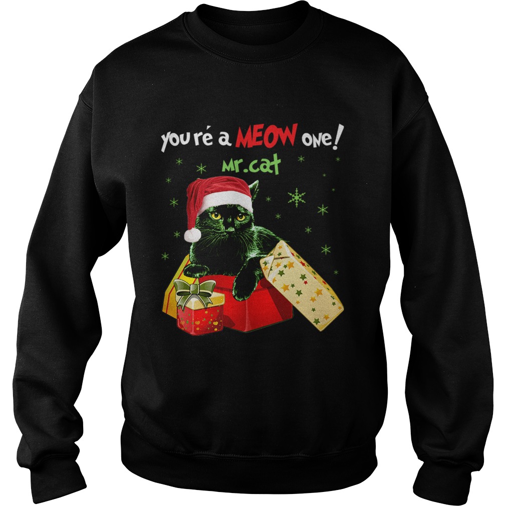Youre A MEOW One Mr Cat Christmas Holiday Funny TShirt Sweatshirt