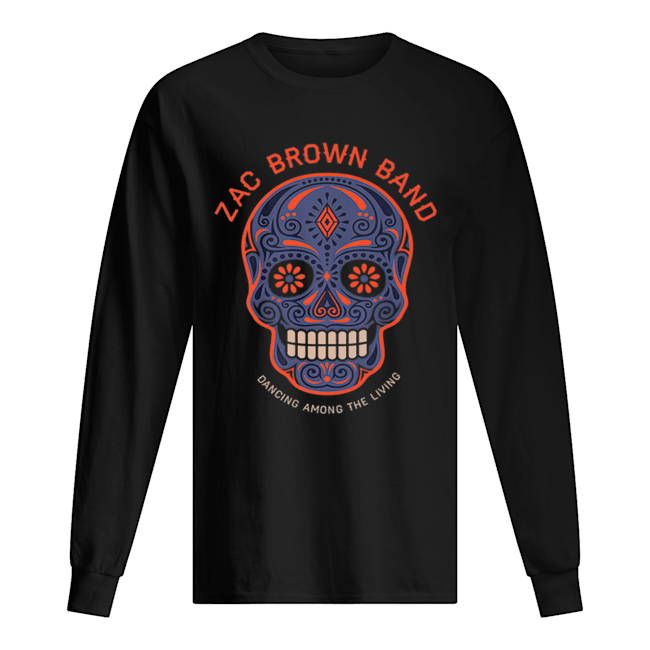 Zac Brown Band – Sugar Skull Halloween Day of the Dead Long Sleeved T-shirt 