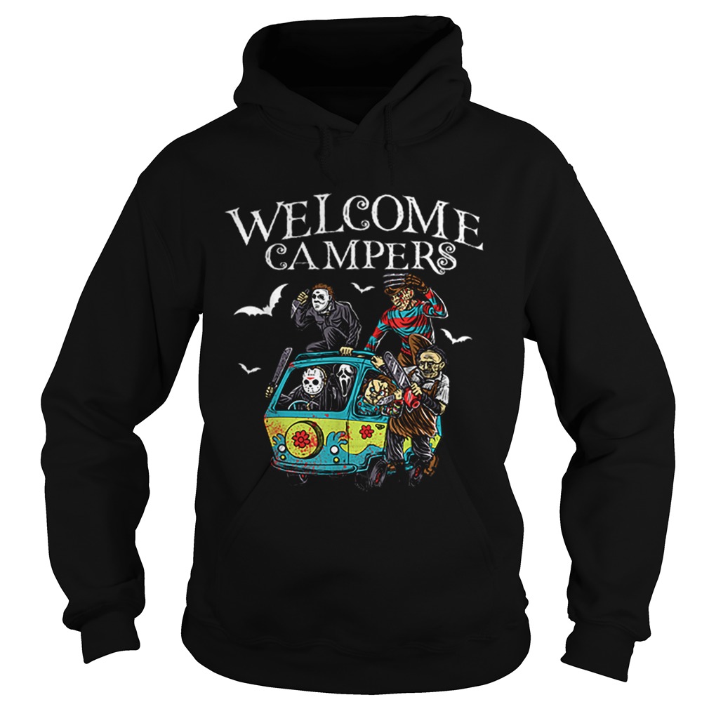 welcome campers funny camping 80s Horror Movie Hoodie
