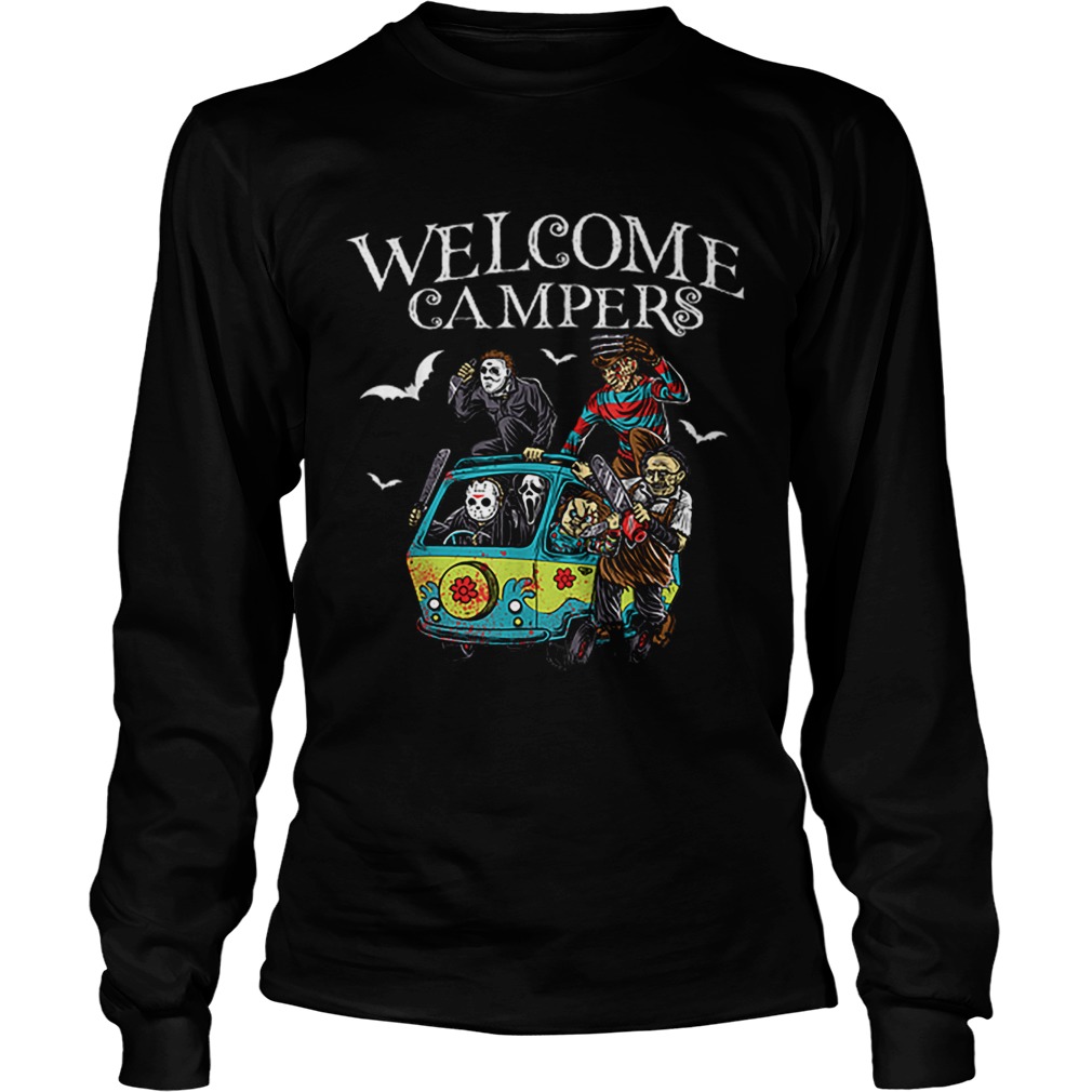welcome campers funny camping 80s Horror Movie LongSleeve