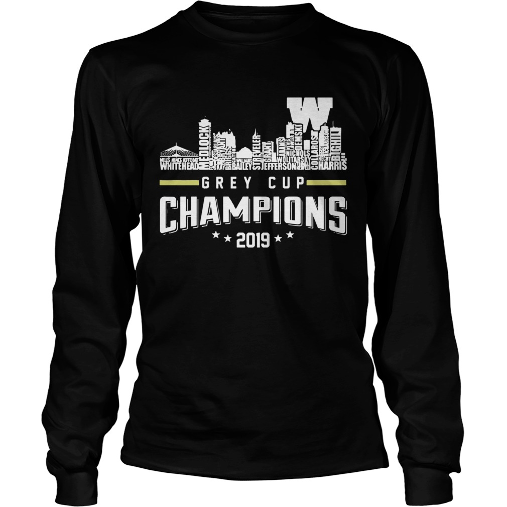 107th Grey Cup Blue Bombers Building Players Champions 2019 LongSleeve
