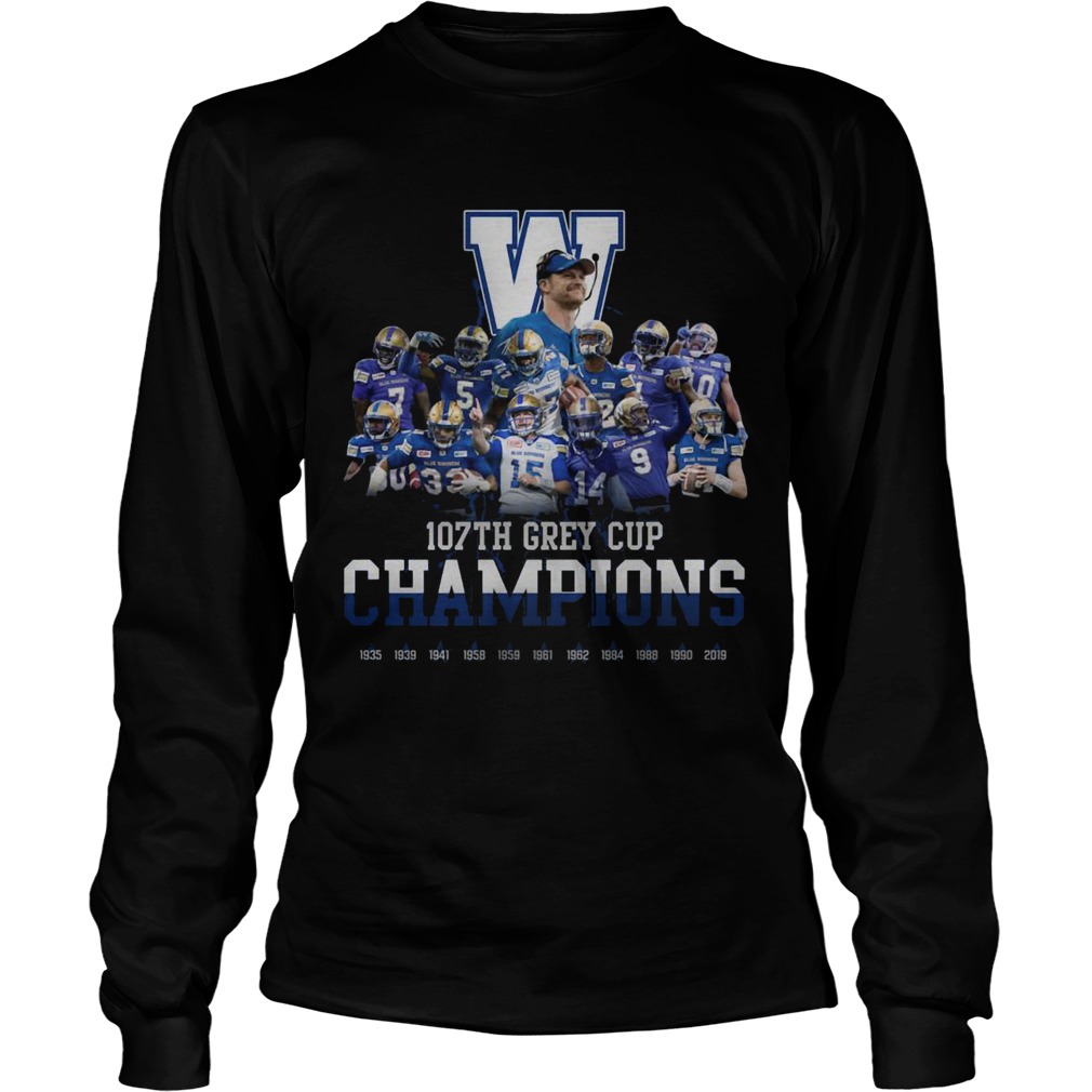 107th Grey Cup Blue Bombers Champions LongSleeve