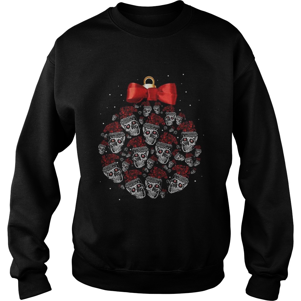 1572838162Skull christmas ball glitter pattern Sweatshirt