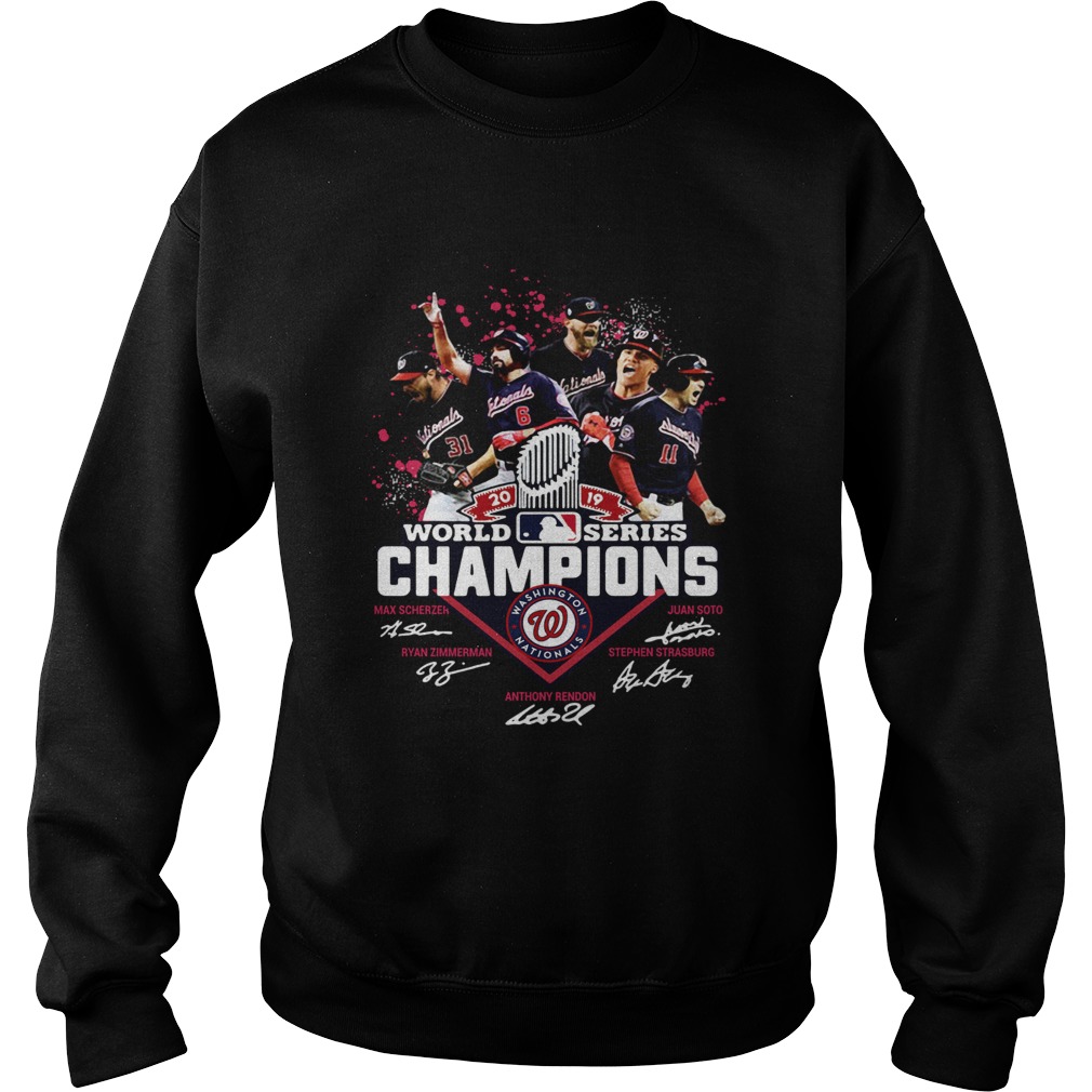 1572844417Washington Nationals Logo 2019 World Series Champions Signatures Sweatshirt