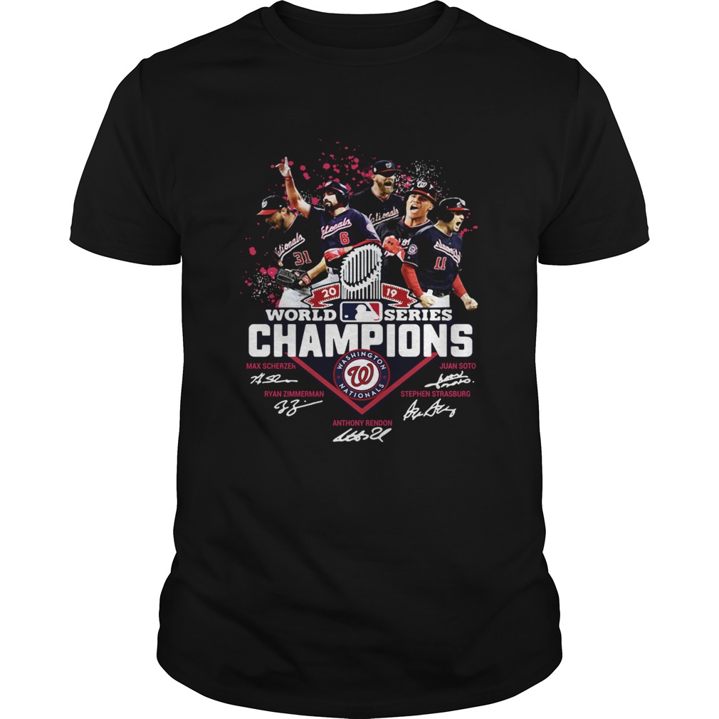 Washington Nationals Logo 2019 World Series Champions Signatures shirt