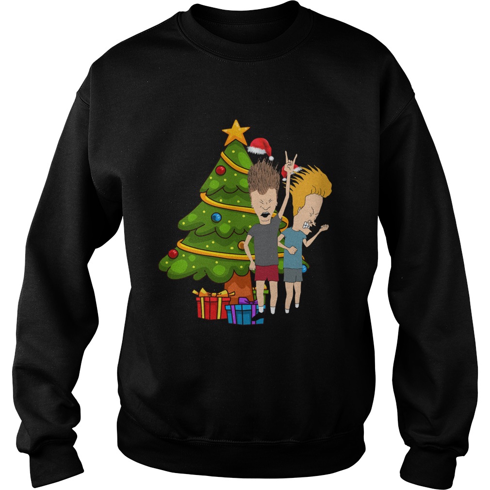 1572853622Beavis And Butthead Around The Christmas Tree Sweatshirt
