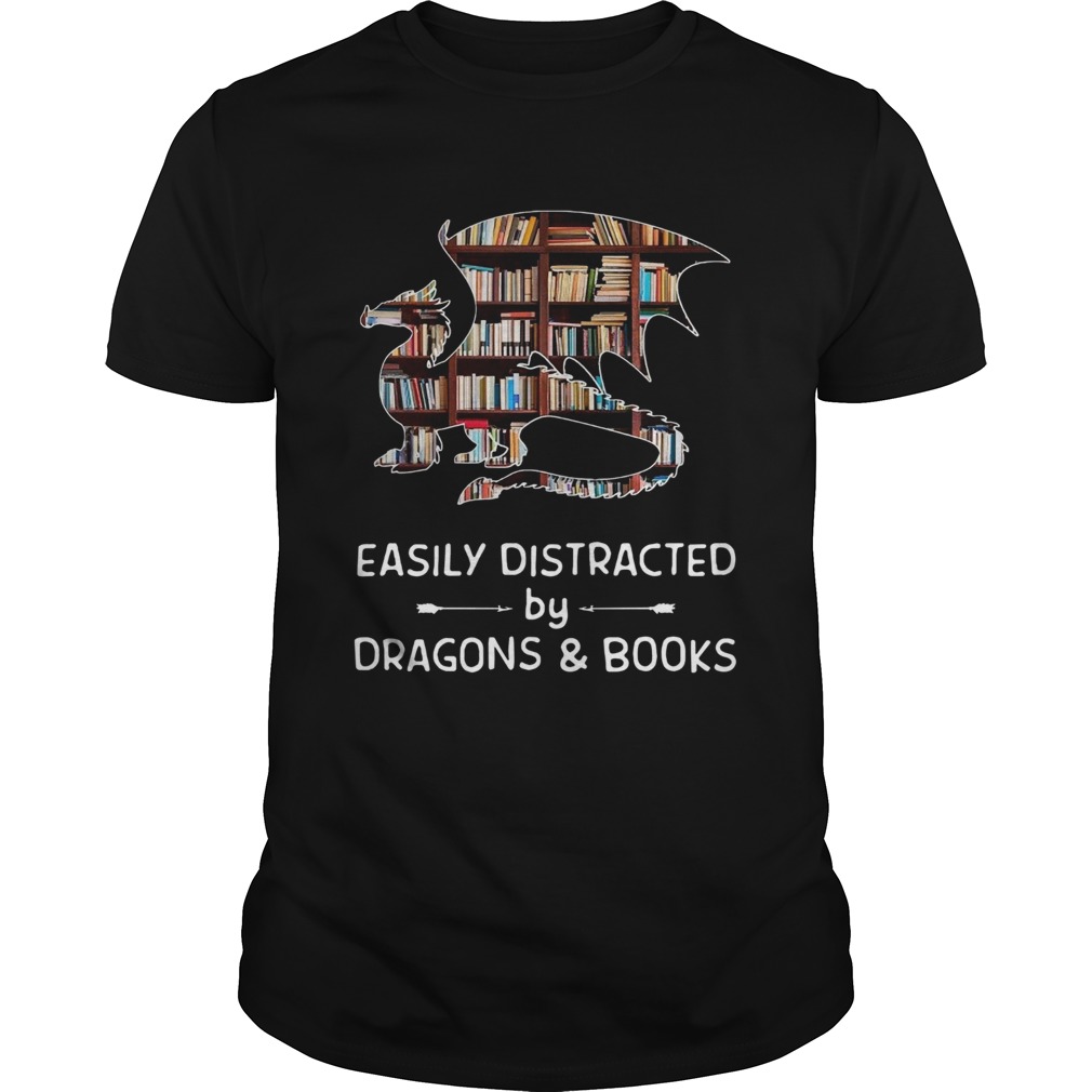 Dragon And Books Easily Distracted shirt