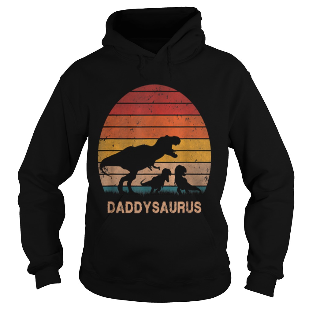 1573724629Mens Dad Dinosaur Daddysaurus 2 Two kids Christmas Birthday Gift Hoodie