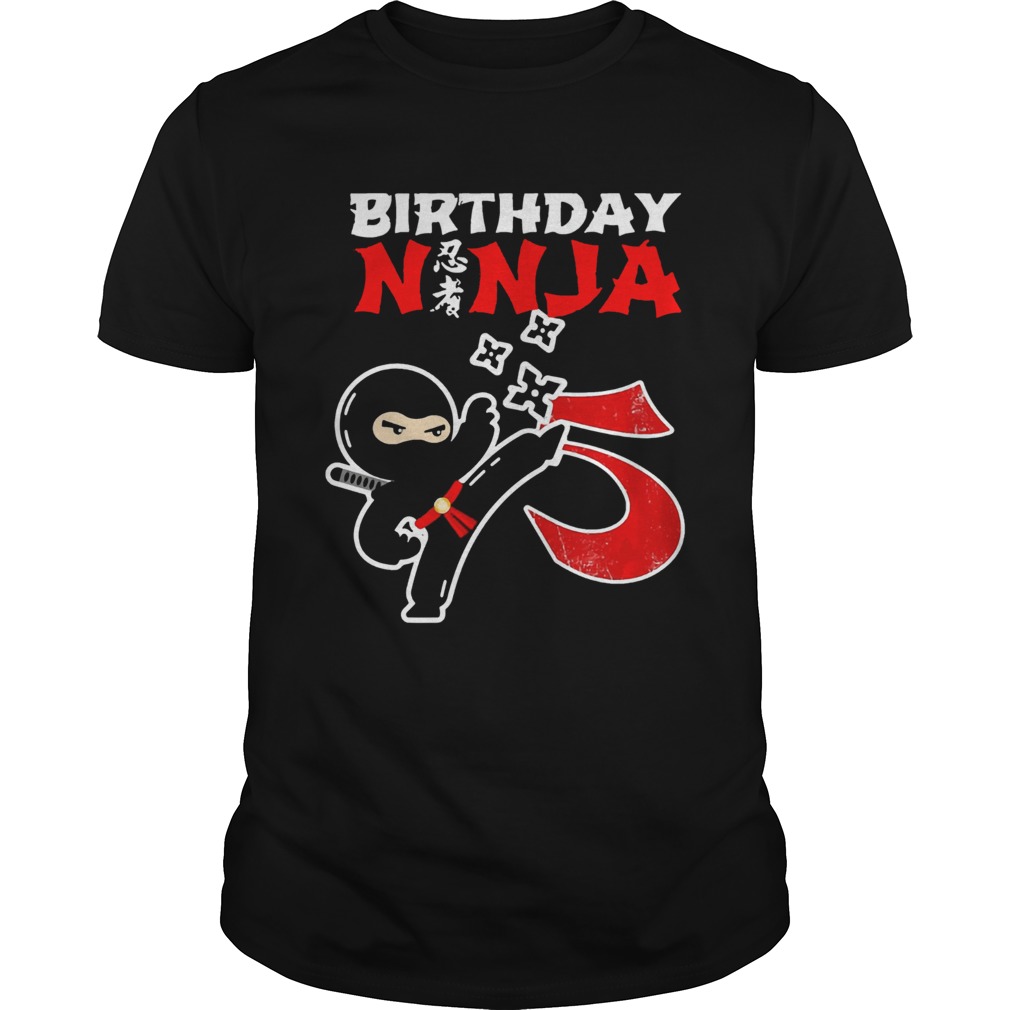 Birthday Ninja 5th Birthday 5 Year Old shirt