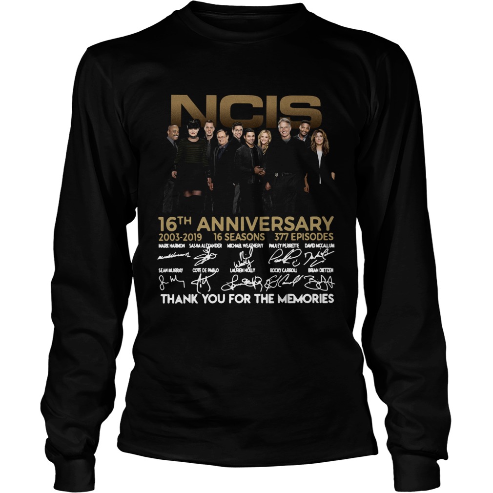 16th Anniversary 2003 2019 Signature Thank You For The Memories LongSleeve