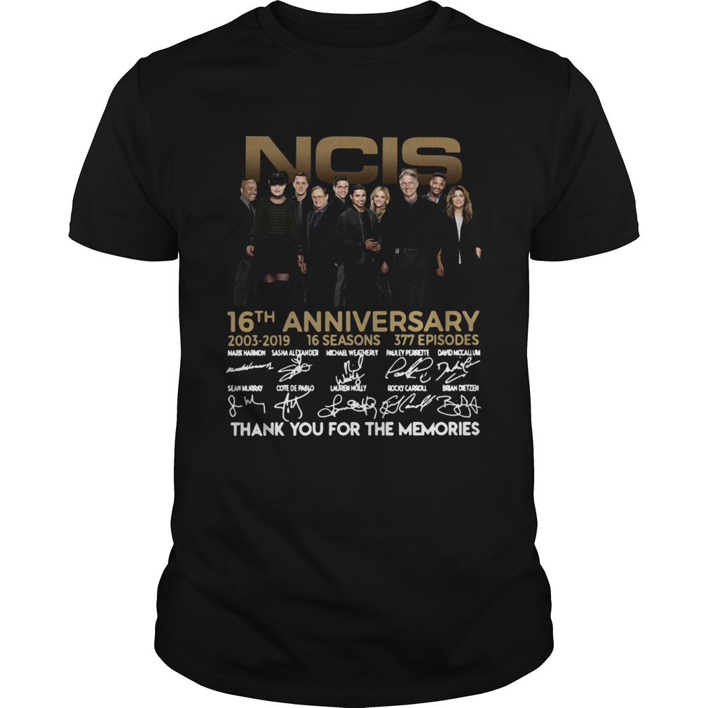 16th Anniversary 2003 2019 Signature Thank You For The Memories shirt