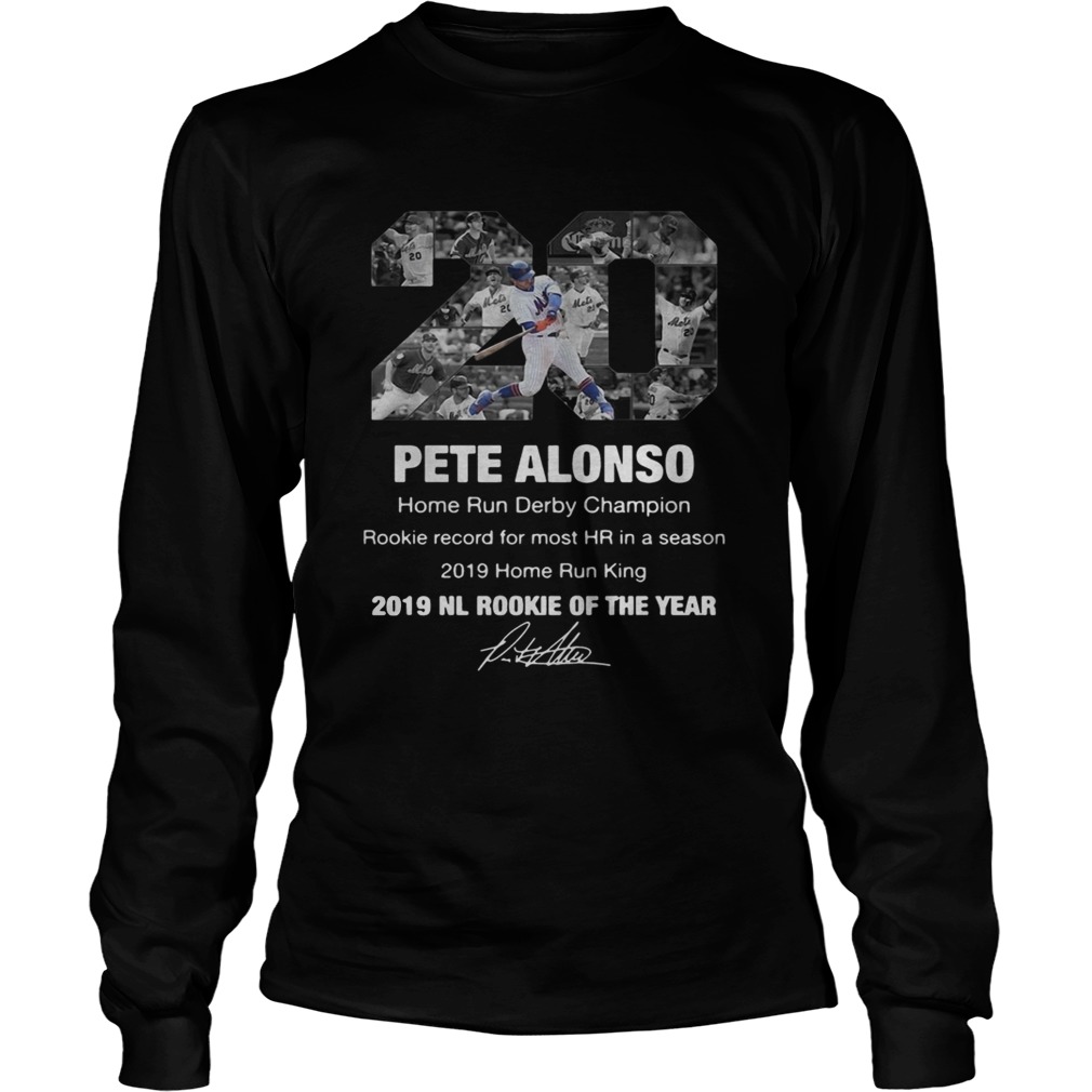 20 Pete Alonso 2019 NL Rookie of the year signature LongSleeve