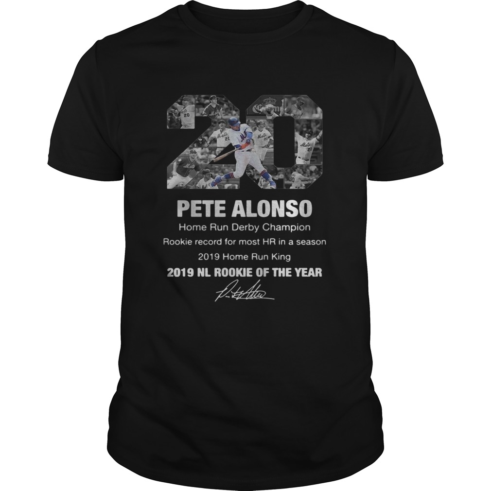 20 Pete Alonso 2019 NL Rookie of the year signature shirt