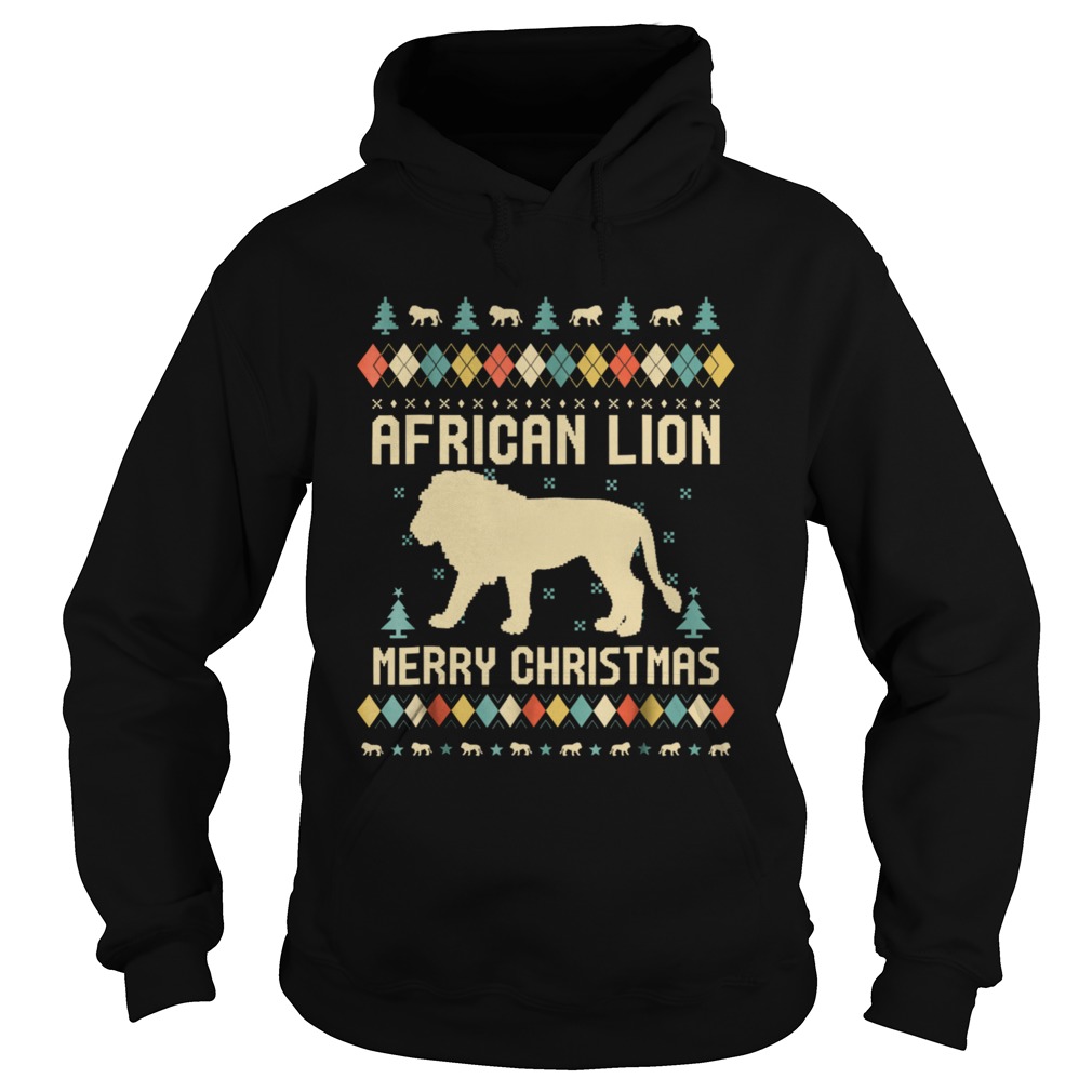 African Lion Christmas T Shirt Vintage Retro Hoodie