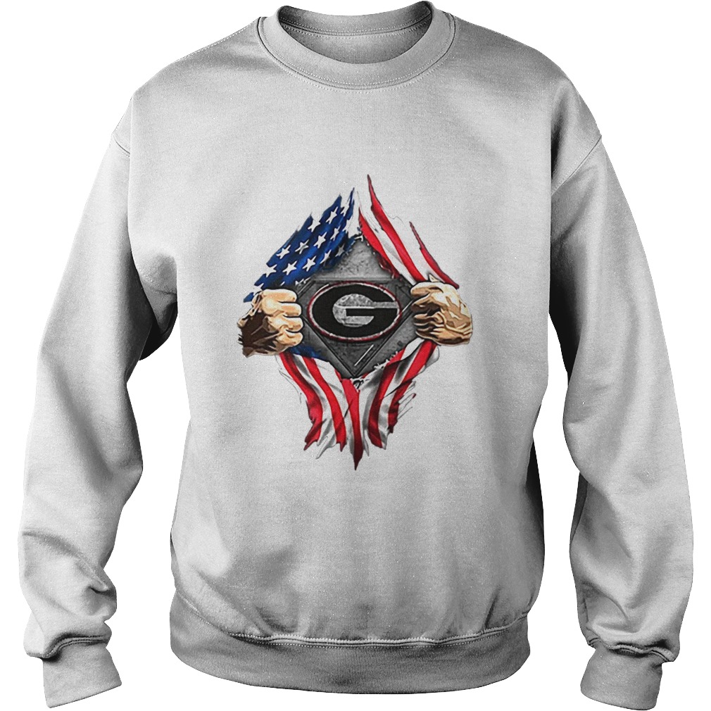 American Flag Blood inside me Georgia Bulldogs Sweatshirt