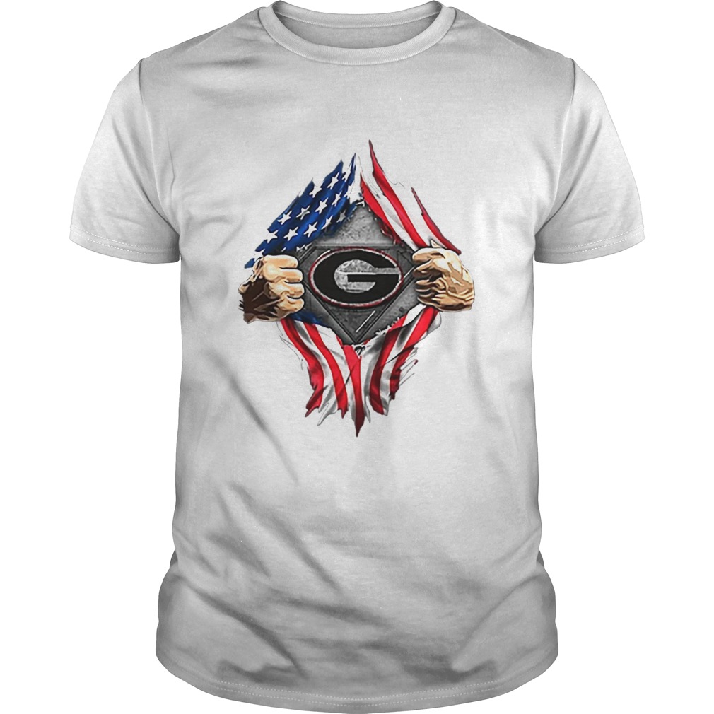 American Flag Blood inside me Georgia Bulldogs shirt