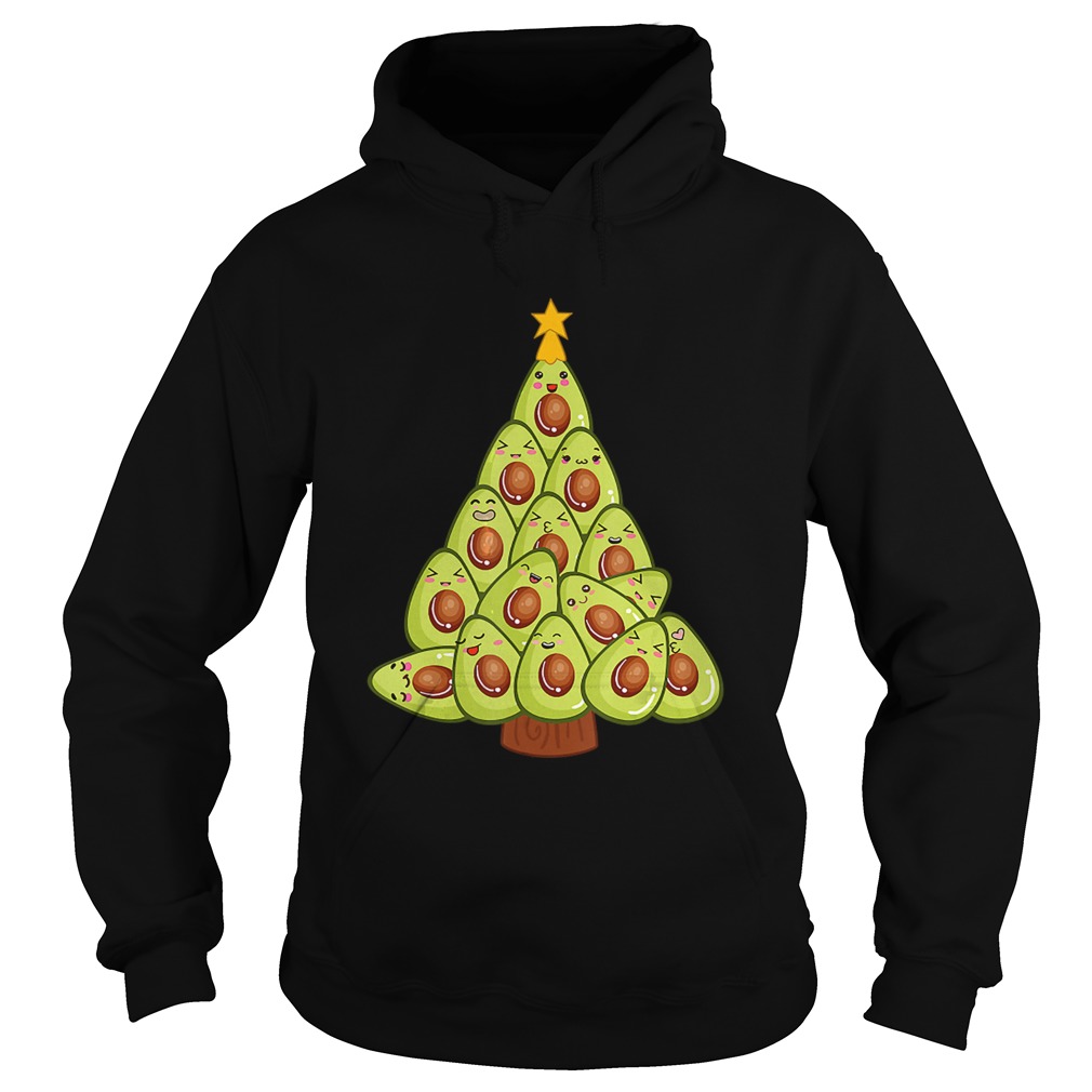 Avocado Christmas Tree Funny Vegan Green Guac Gift Hoodie