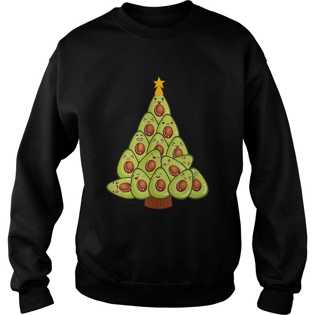 Avocado Christmas Tree Funny Vegan Green Guac Gift Sweatshirt