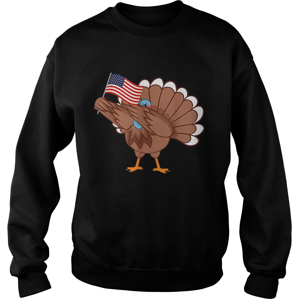 Awesome Dabbing Turkey America Flag Thanksgiving American Family Sweatshirt