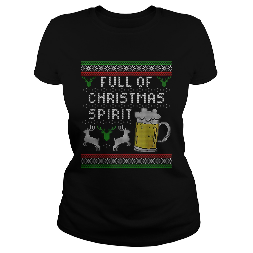 Awesome Mens Funny Ugly Christmas Beer Drinking Full Of Spirit Men Classic Ladies