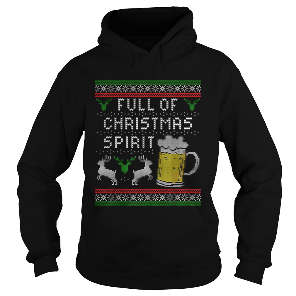 Awesome Mens Funny Ugly Christmas Beer Drinking Full Of Spirit Men Hoodie