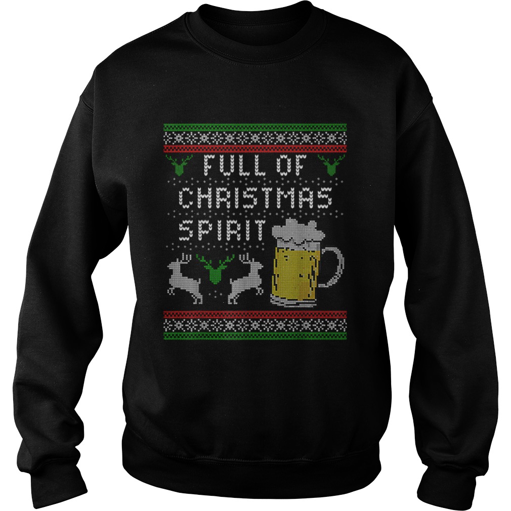 Awesome Mens Funny Ugly Christmas Beer Drinking Full Of Spirit Men Sweatshirt