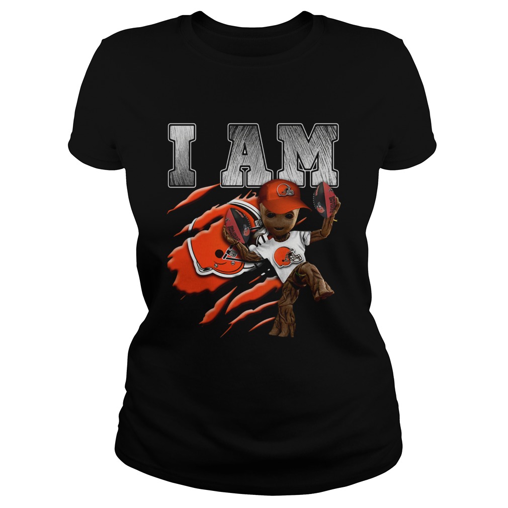 Baby Groot I Am Cleveland Browns Classic Ladies