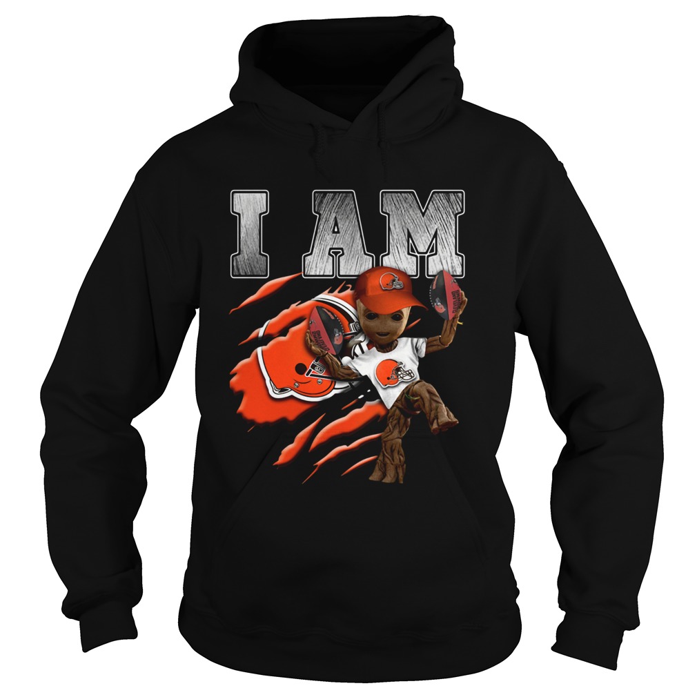 Baby Groot I Am Cleveland Browns Hoodie