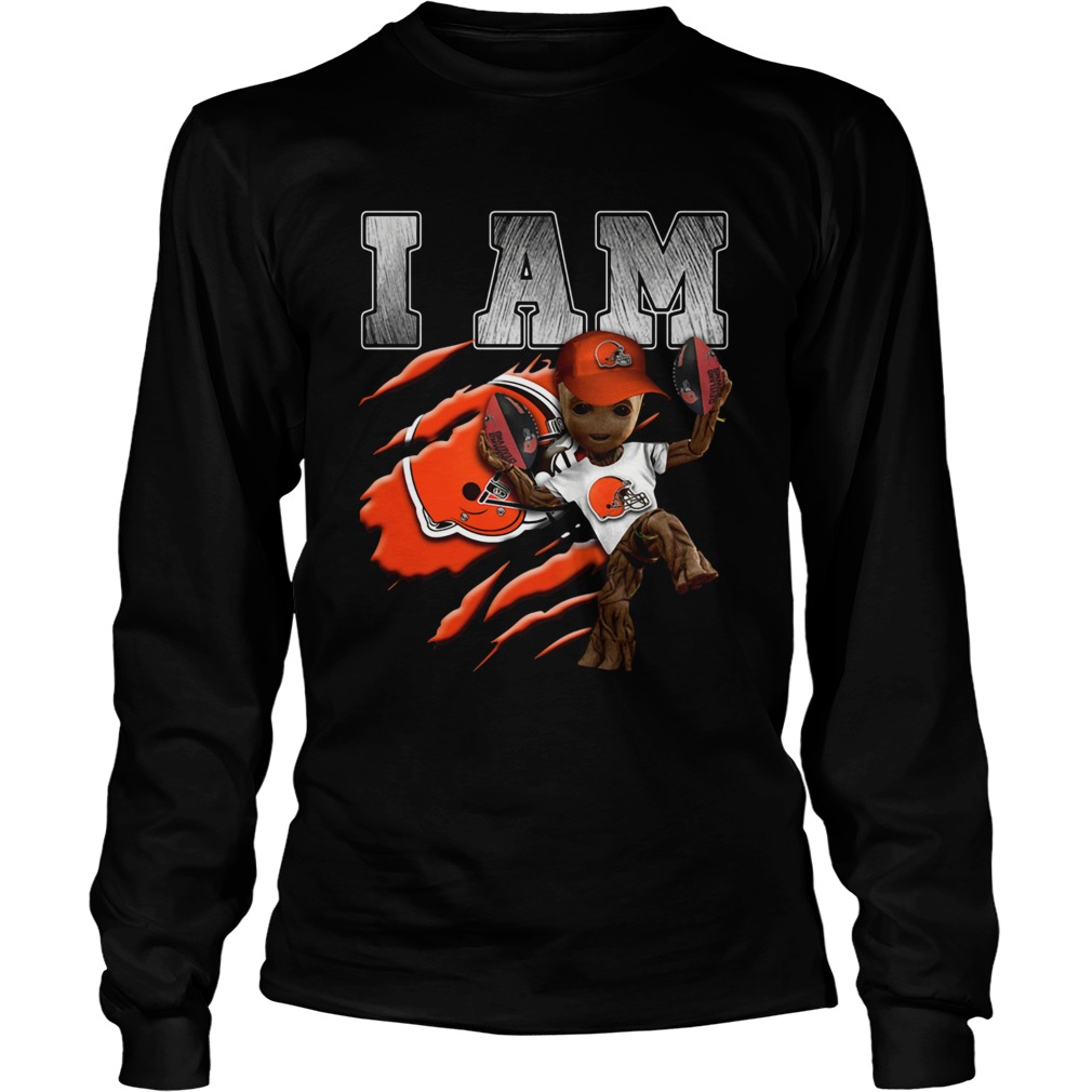 Baby Groot I Am Cleveland Browns LongSleeve