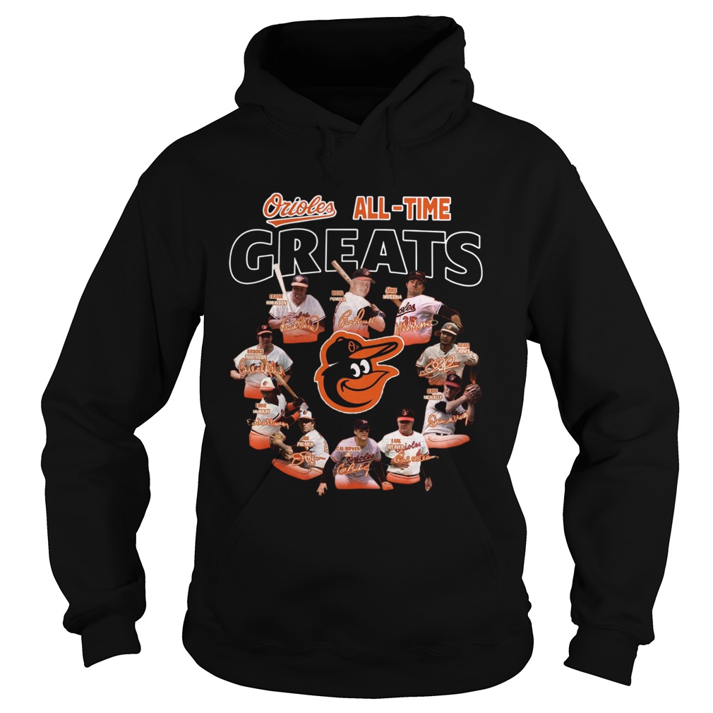 Baltimore Orioles all time great players signatures Hoodie