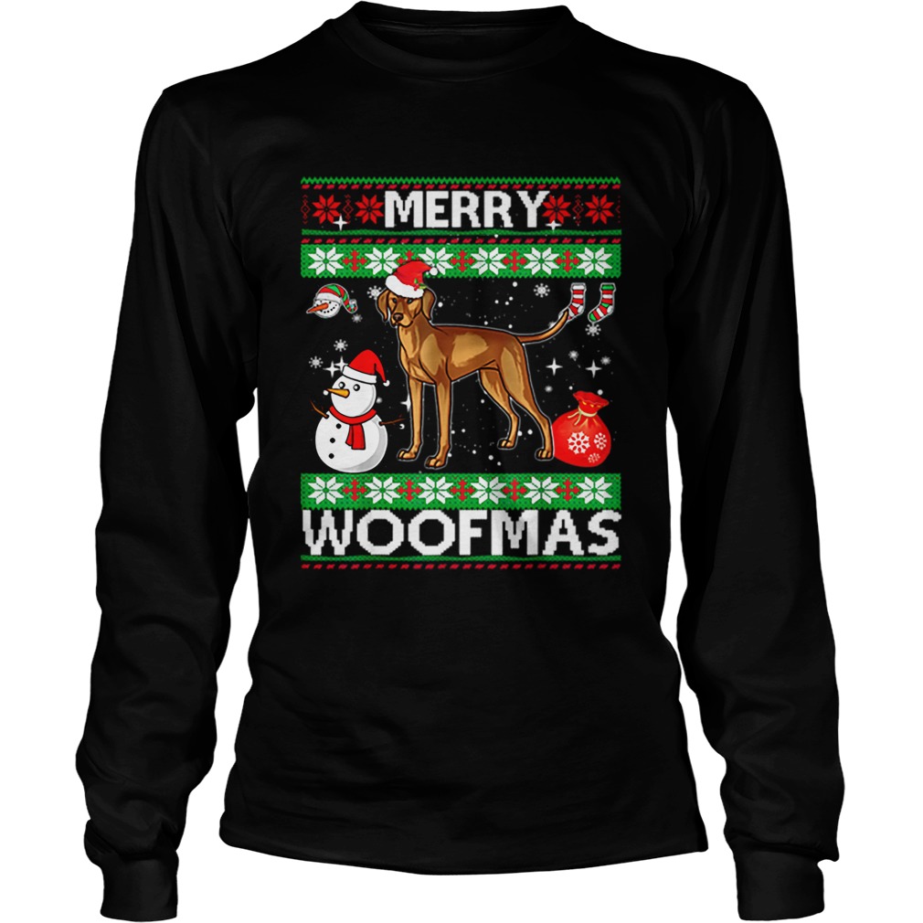 Beautiful Vizsla Dog Merry Woofmas Christmas Costume LongSleeve