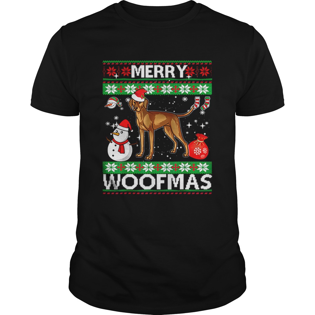 Beautiful Vizsla Dog Merry Woofmas Christmas Costume shirt