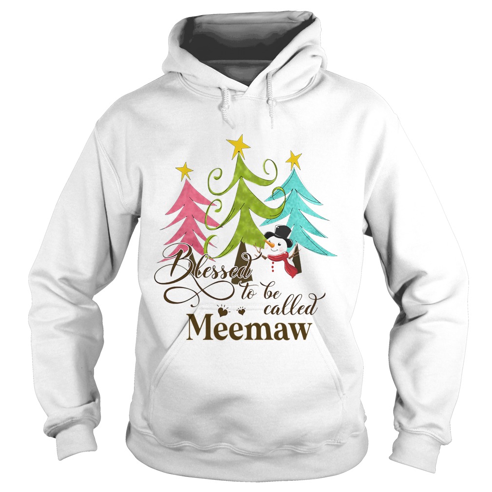 Blessed To Be Called Meemaw Tree Snowman Christmas Hoodie