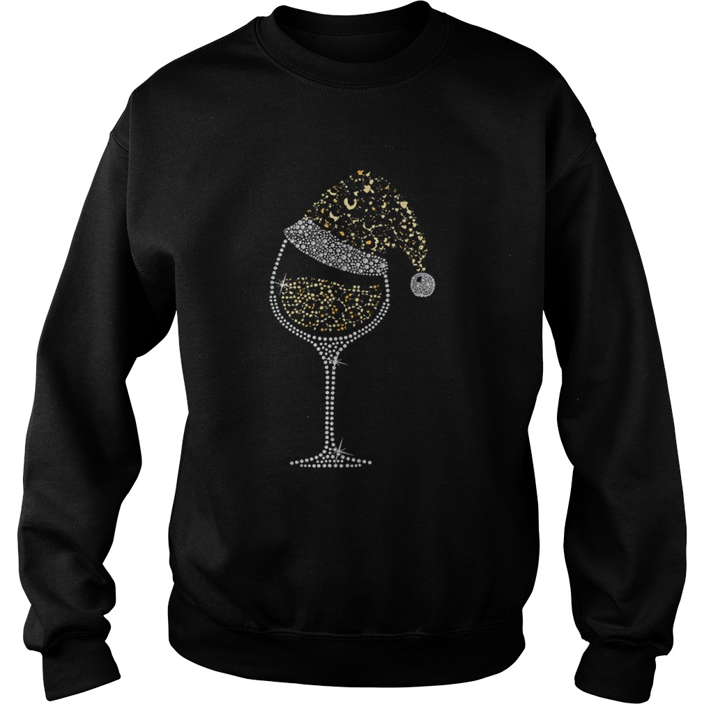 Buffalo Plaid Christmas Glass of Leopard Wine With Santa Hat Sweatshirt