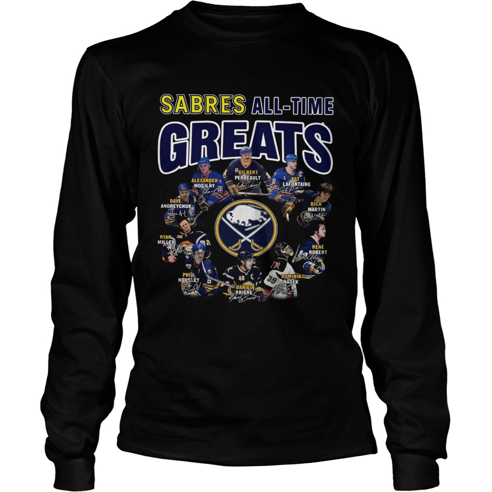 Buffalo Sabres all time great players signatures LongSleeve