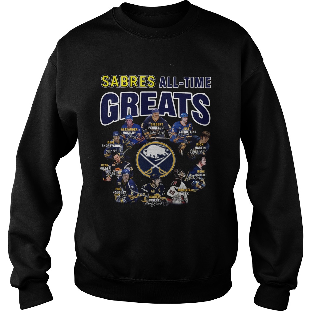 Buffalo Sabres all time great players signatures Sweatshirt