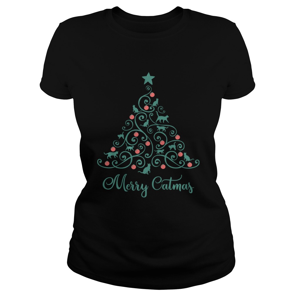 Cat Lover Christmas Gifts Merry Catmas Cats Christmas Tree Classic Ladies