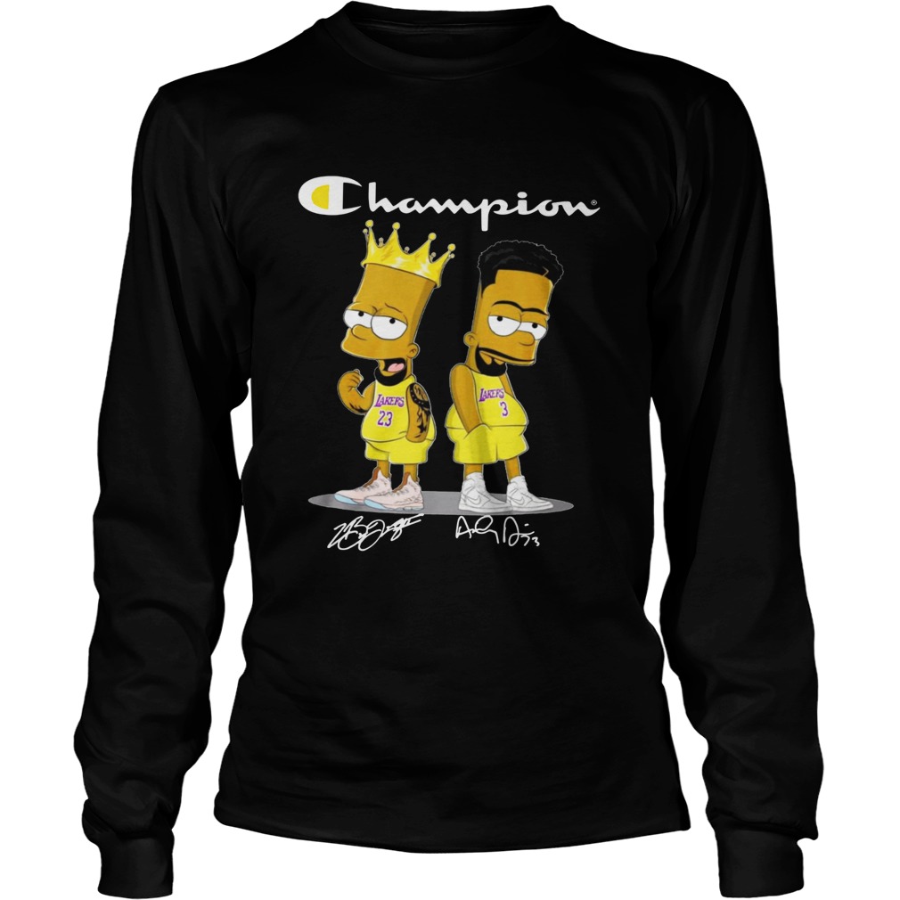 Champion Lebron James Jersey Lakers The Simpsons Signatures LongSleeve