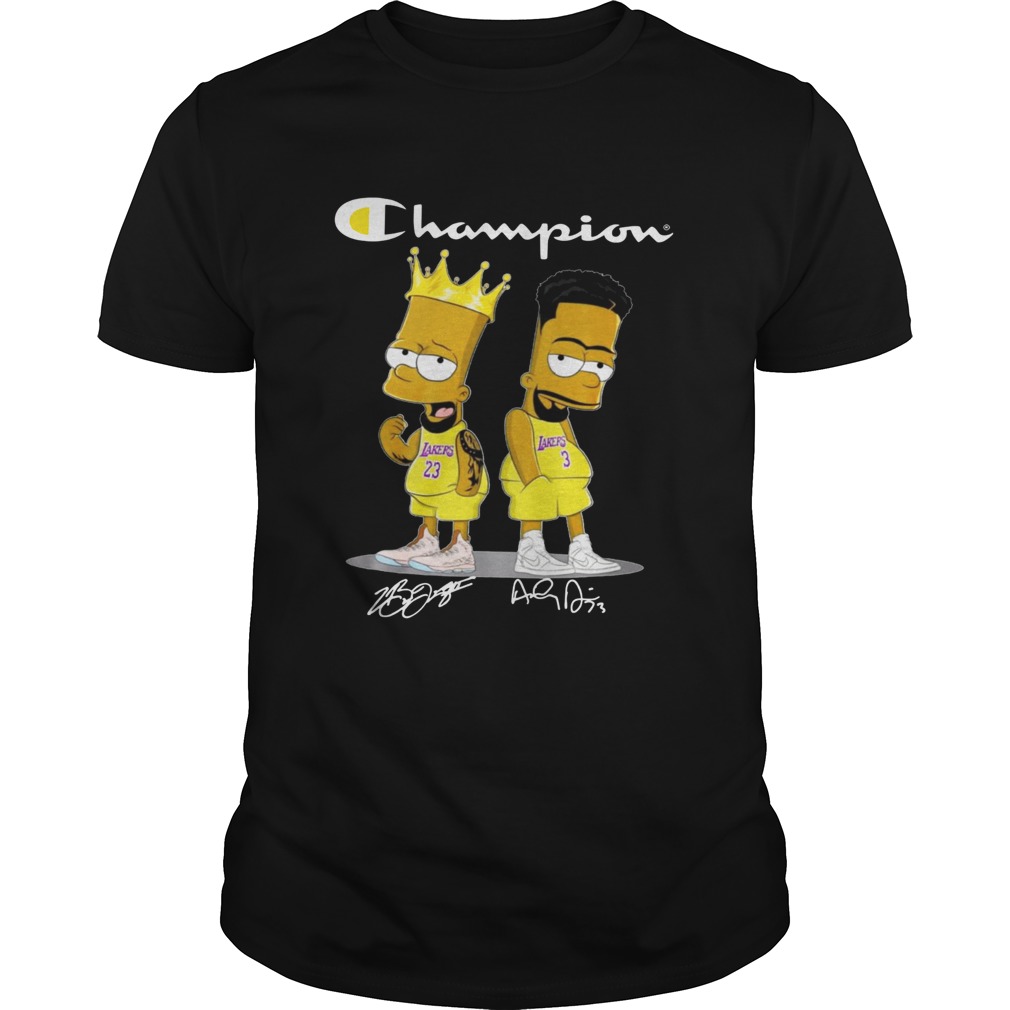 Champion Lebron James Jersey Lakers The Simpsons Signatures shirt