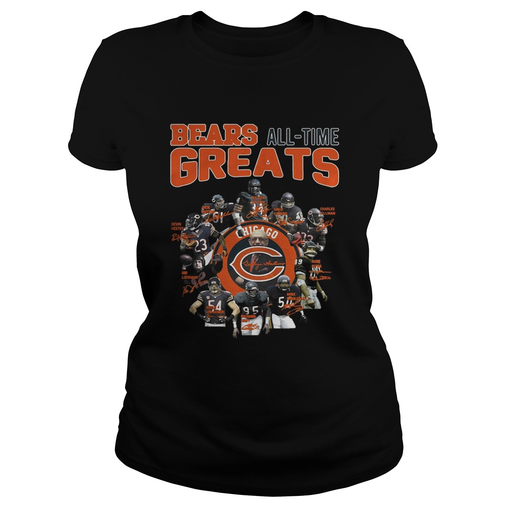 Chicago Bears All Time Greats Players Signatures Classic Ladies