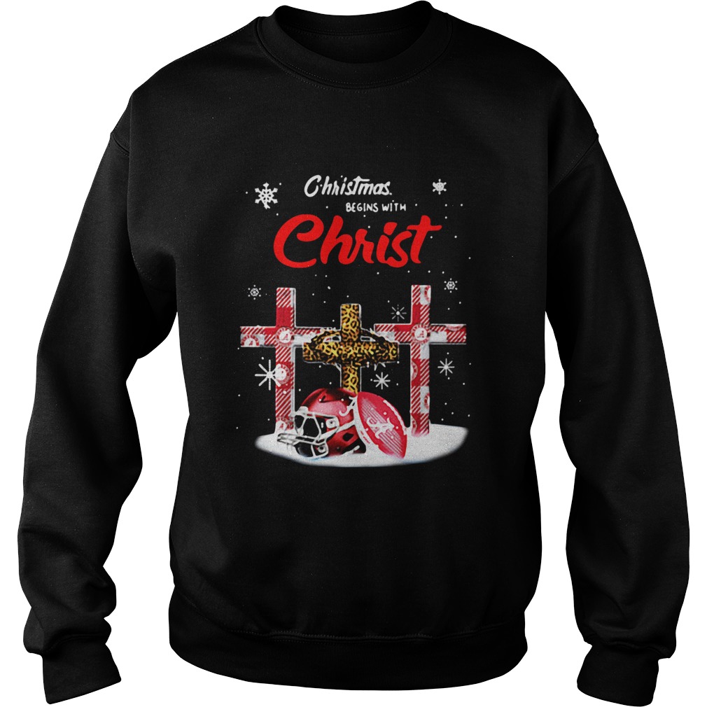 Christmas Begins With Christ Alabama Crimson Tide Sweatshirt