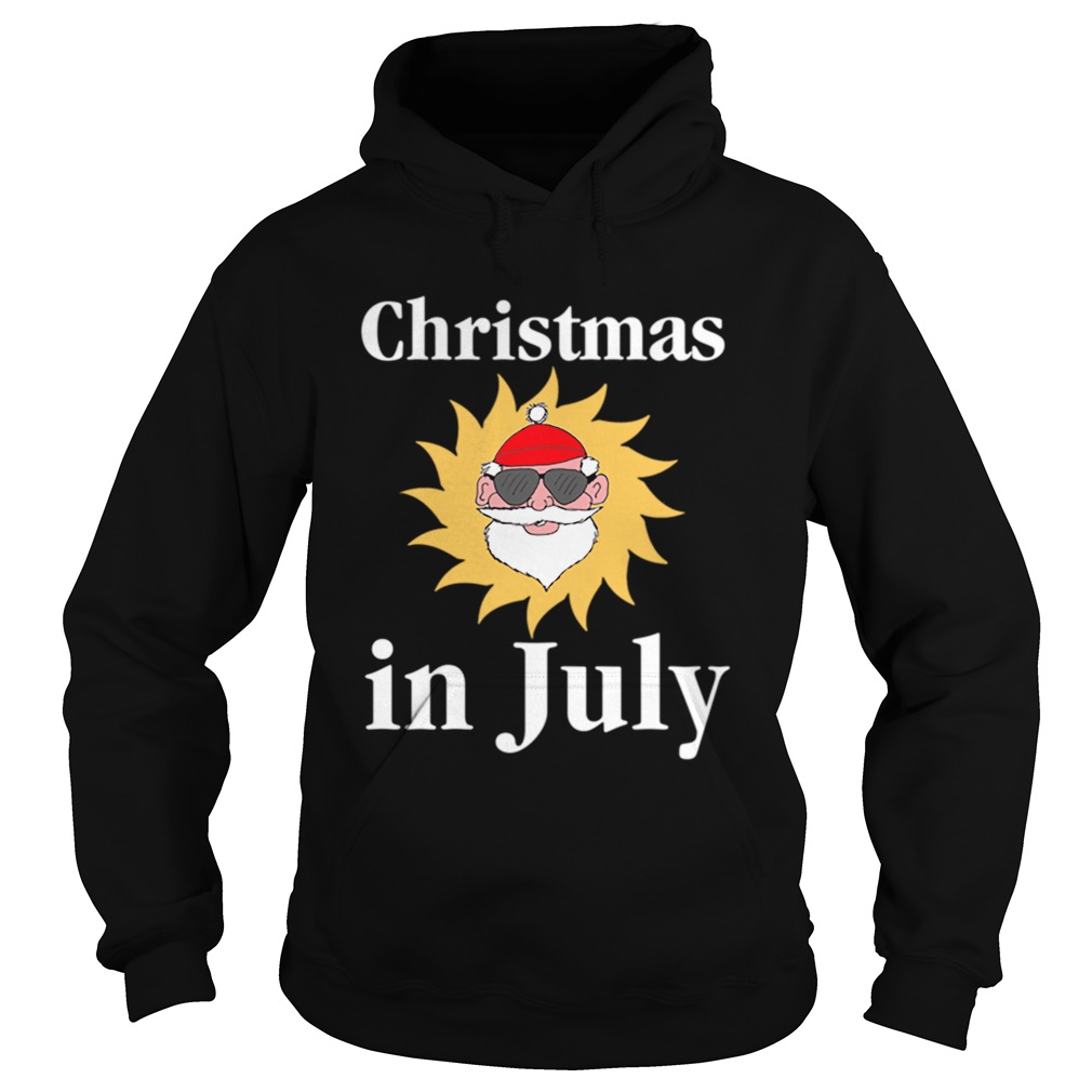 Christmas In July Funny Sunny Santa Holiday Graphic Hoodie