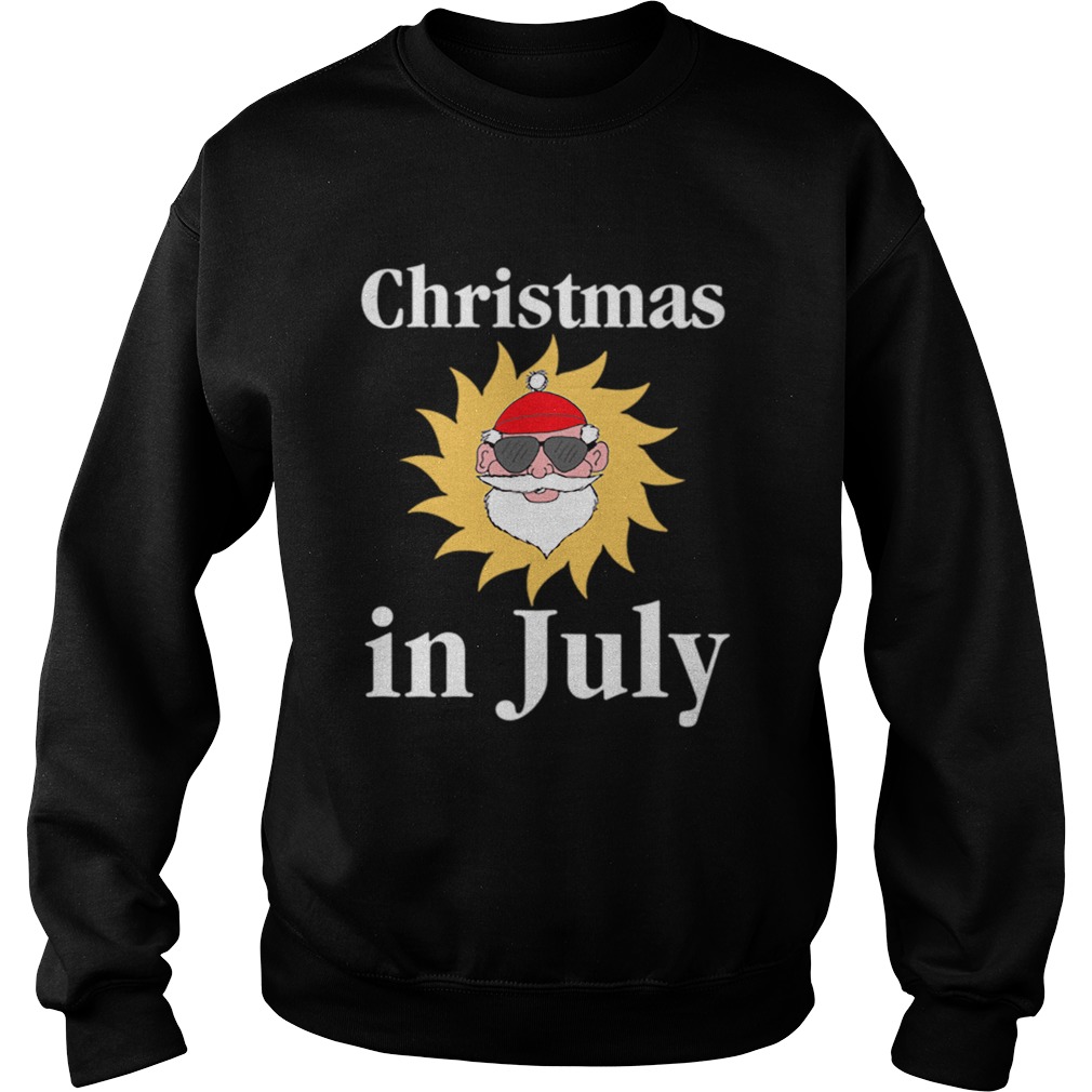 Christmas In July Funny Sunny Santa Holiday Graphic Sweatshirt